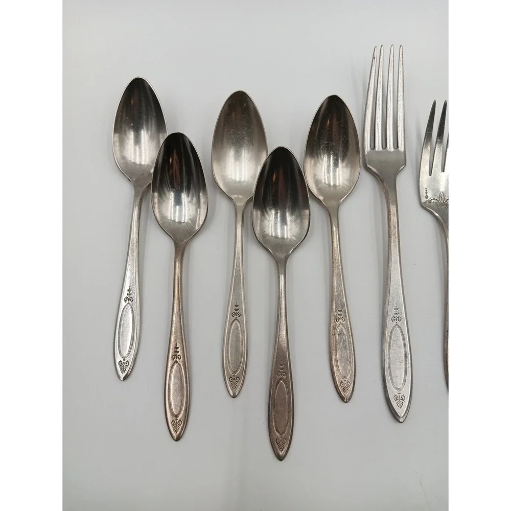 8pc VTG‎  Oneida Community Plate ADAM Silverware SilverPlate Flatware Silver